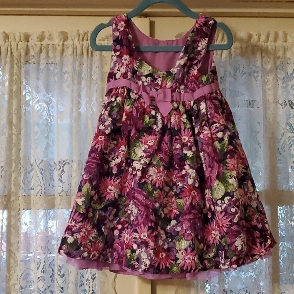 Gymboree Purple Floral Girls Dress Size 3T